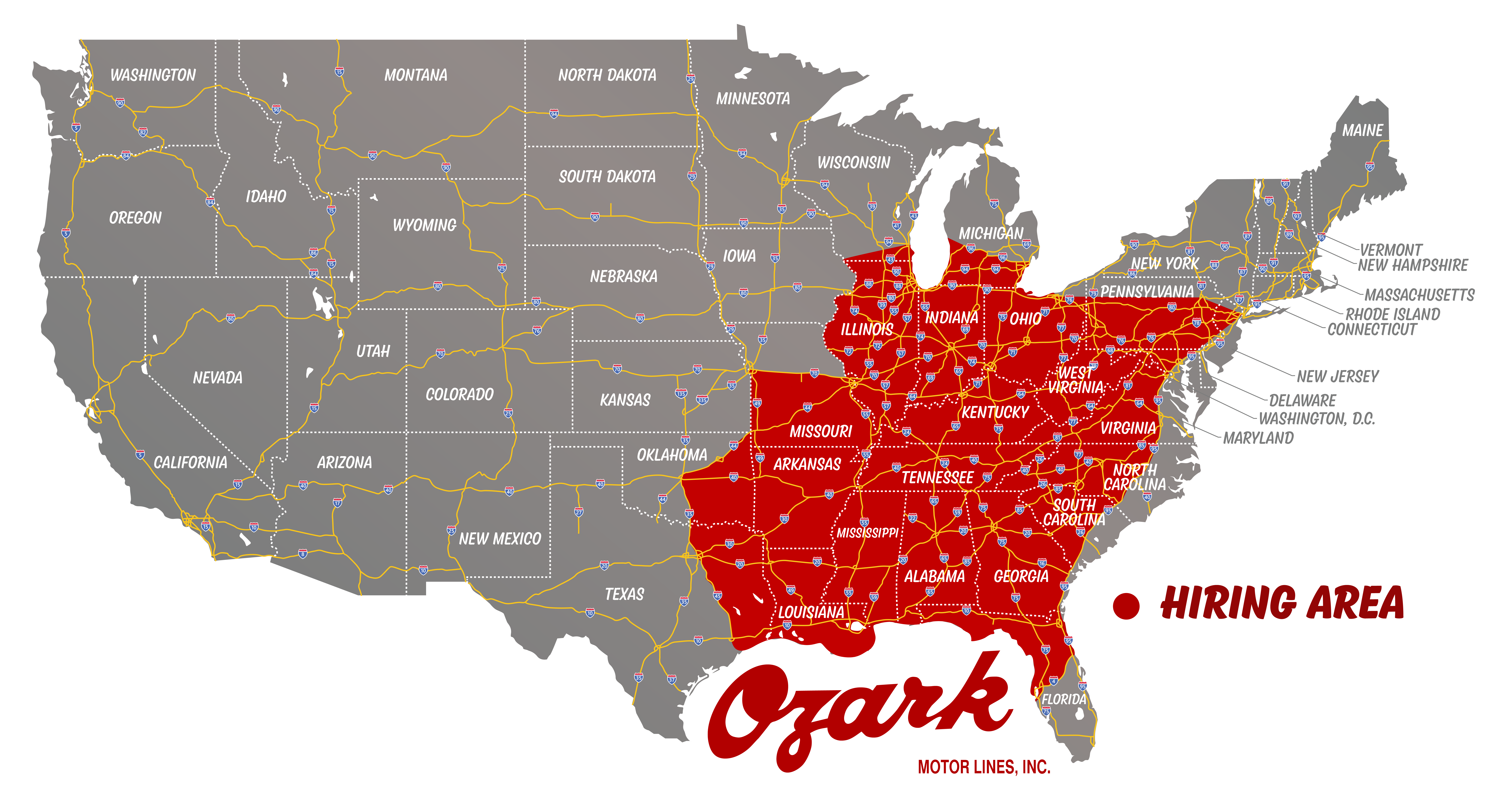 Ozark Motor Lines Map